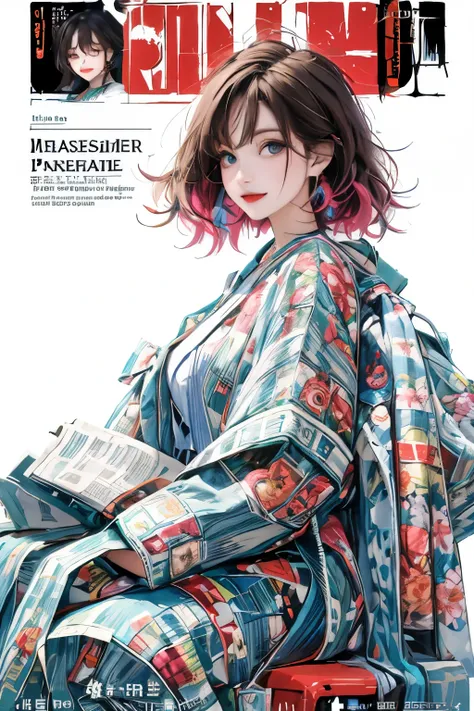 masterpiece, best quality, spring clothing, colorful hair, External, magazine cover ,whole body
