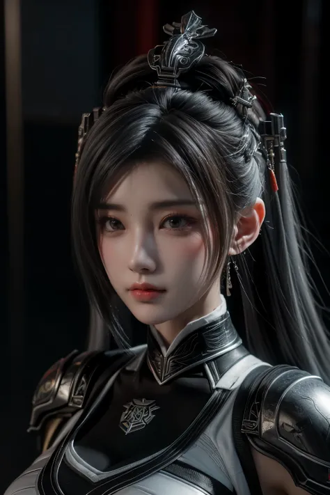 Masterpiece,Game art,The best picture quality,Highest resolution,8K,(Portrait),Unreal Engine 5 rendering works,(Digital Photography),((Portrait Feature:1.5)),
20 year old girl,Short hair details,With long bangs,(The red eye makeup is very meticulous),(With...