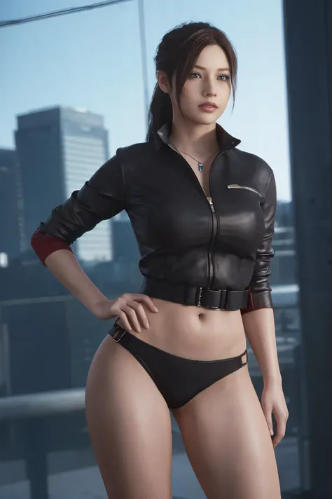 Claire Redfield from Resident Evil, posing seductively to viewer, solo:1, pov, beautiful thick thighs, front view
Sunny city background, long hair, 3/4 body, police uniform