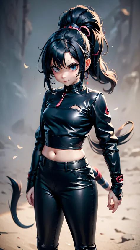 Very detailed illustration in anime style of an adult british cat wearing rocker clothes, leather jacket black jeans, extremely detailed face, (very detailed hair), creepy dungeon environment, slimes, (secret of mana), (mushoku tensei merged with dungeons ...