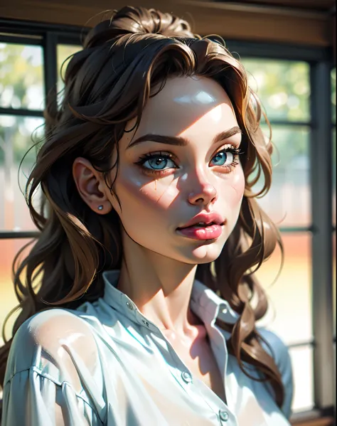 best quality, face focus, soft light, ultra high res, (photorealistic:1.4), RAW photo,
1japanese girl, solo, cute, (pupil, lights in the eyes),  detailed beautiful face, (),(high resolution detail of human skin texture),
(long hair),
indoor,
Damask Shirt D...