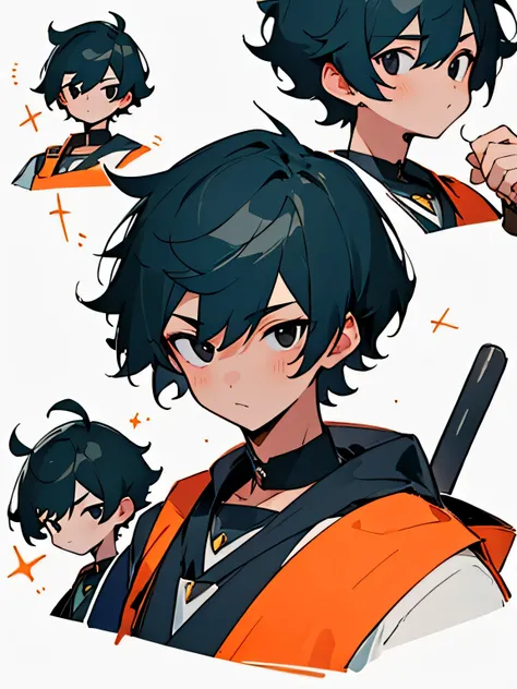 ((best quality)), ((Masterpiece)), (details), perfect face, Little Boy, black hair, short hair, factory worker, black eyes,