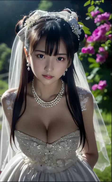 (((pixel perfect, perfect details))), alone, 1 girl，bride, yuigahama yui,  美丽bride穿美麗婚紗的特写,gurwitz, (((bride頭紗)))，（transparent s...