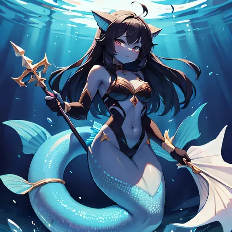 furry, mermaid, black skinned, spear