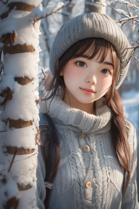 ((sfw: 1.4)), (sfw, birches with snow, old house, sun in the background, 1 girl)), ultra high resolution, (realistic: 1.4), RAW photo, highest quality, (photorealistic stick), focus, soft light, ((15 years old)), ((Japanese)), (((young face))), (surface), ...