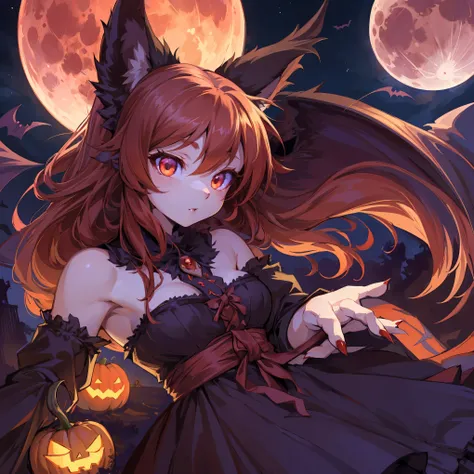 (epic, dynamic angle)top quality, best quality, high-quality illustrations, masterpiece, while creating a halloween atmosphere, ...