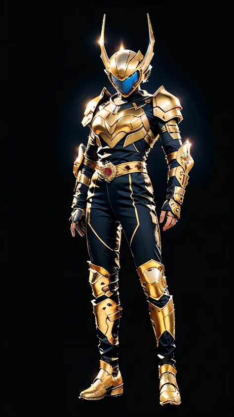 A woman adorned in fantasy-style full-body armor, a crown-concept fully enclosed helmet that unveils only her eyes, a composite layered chest plate, fully encompassing shoulder and hand guards, a lightweight waist armor, form-fitting shin guards, the overa...