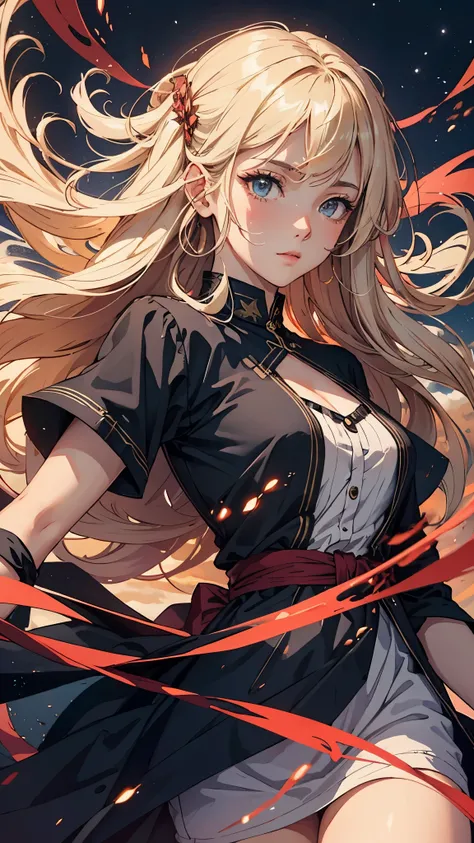 (Best quality, 4K, 8K, A high resolution, Masterpiece:1.2), Ultra-detailed, Noble magic enchanted woman, Exquisite facial features，Long blonde curly hair details expressed, Graceful posture, Dreamy atmosphere, expressive brush strokes, mystical ambiance, A...