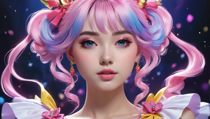 create an image demonstrating the style of ((Magical Girls)) style, hyper realistic, 8k, vibrant colors, sharp crisp image