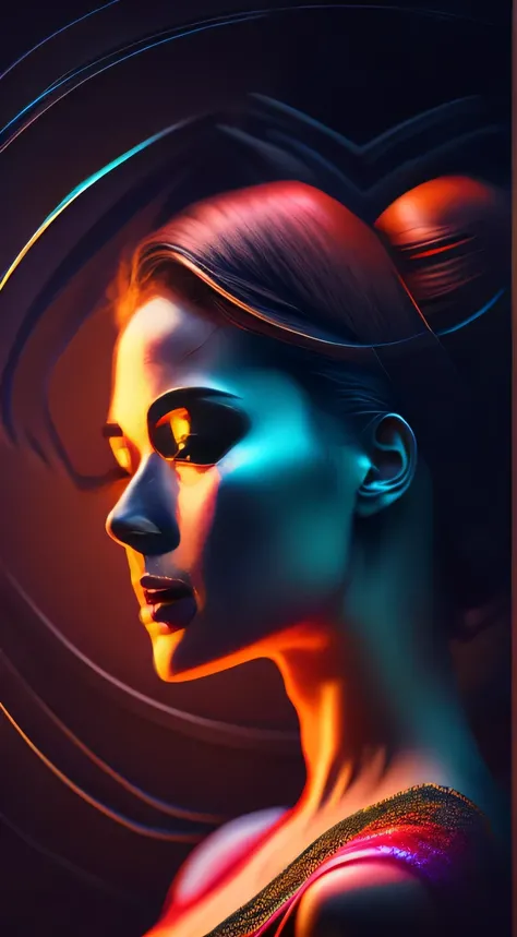 create a fantastic abstract image containing the faint image of a beautiful woman&#39;rosto dentro da imagem principal, ultra hd, realista, cores vivas, altamente detalhado, desenho UHD, caneta e tinta, perfect composition, Belo detalhado intrincado insana...