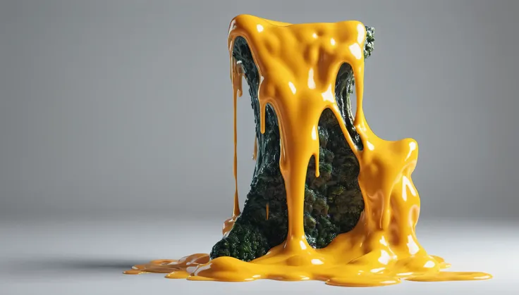 create an image demonstrating the style of ((Melted Cheese Statue)) style, hyper realistic, 8k, vibrant colors, sharp crisp image