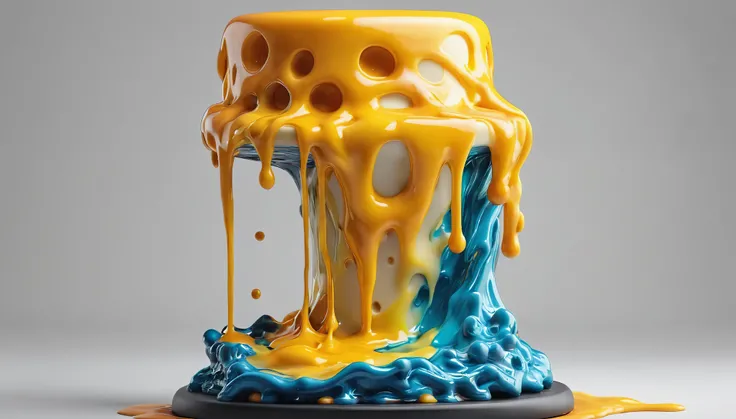 create an image demonstrating the style of ((Melted Cheese Statue)) style, hyper realistic, 8k, vibrant colors, sharp crisp image