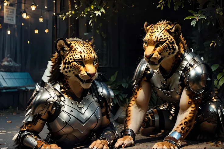 ((biological armor deploying around a leopard)), photo realistic anthropomorphic leopard in living armor, nanotech armor, master...