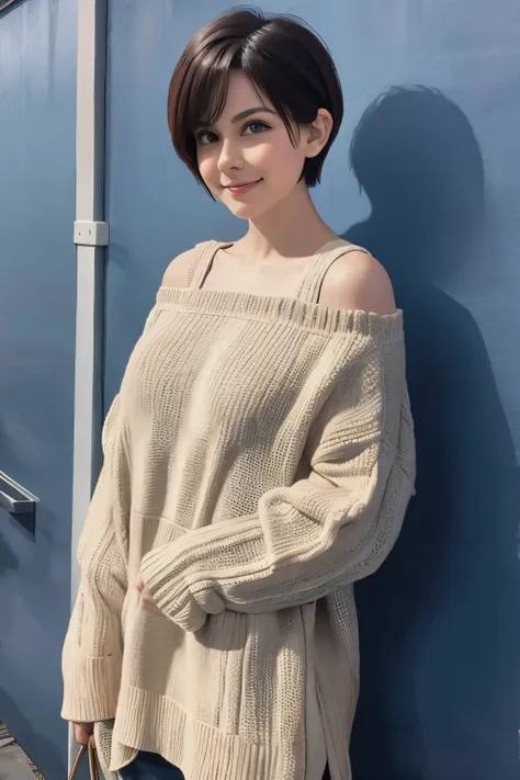 short hair pixie cut smile