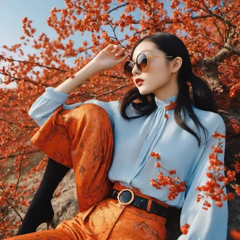 （（（Windproof goggles）））（windproof sunglasses）Antlers Flying Nine Tails Light Blue Sky Master Flame Hair Star，Dark moonlit night, Gold and orange snake-print silk trousers，Rouge Diamond Tulle Sheer Lizard Print，very happy，Authentic and delicate texture，Stro...