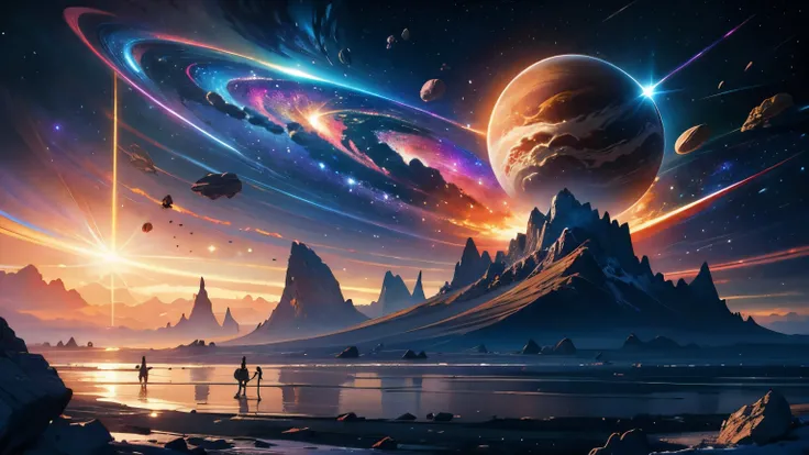 (masterpiece), best quality, a strange planet with a asteroids帶, terrestrial planet,asteroids帶, asteroids, cosmic mick, kosmok, Deep space, Star, colorful, lifelike, 4k, excellent, complicated, detailed, suffocating, galaxy, solar system, epic, huge, lifel...
