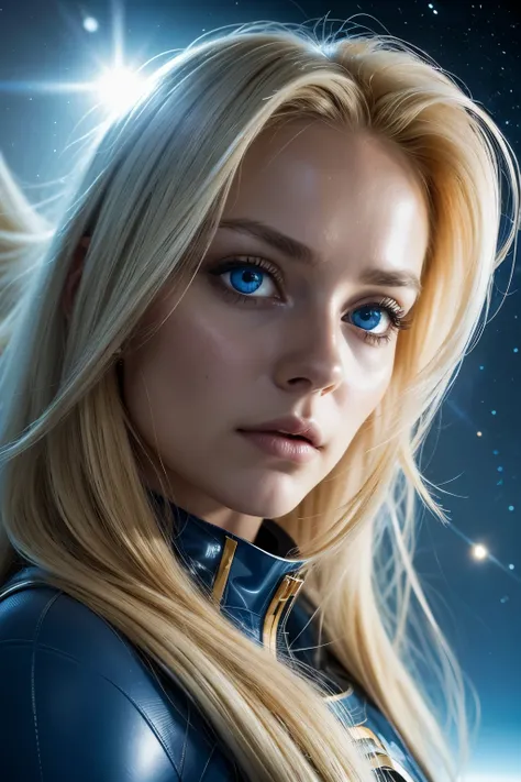 RAW, Best quality, high resolution, Masterpiece: 1.3),
Close-up of a beautiful womans scared face,
Masterpiece: 1.3, Beautiful woman in space suit,
Long blonde hair Floating in zero gravity,
Beautiful blue eyes wide with fear,
Dramatic composition in outer...