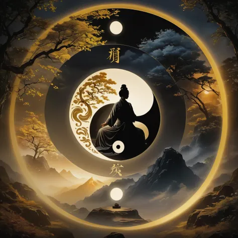 in style of acrylic painting，tai chi yin yang bagua diagram，magic circle，best quality,4k,8k,highres,masterpiece:1.2,ultra-detail...