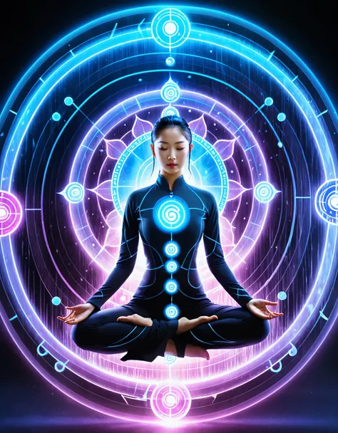 in style of Agnes Lawrence Pelton, beautiful details,in style of Luminogram photography,r, beautiful detailed,magic circle,best quality,4k,8k,highres,masterpiece:1.2,ultra-detailed,realistic,acrylic style,tai chi, yin yang, eight trigrams,,Transparent and ...