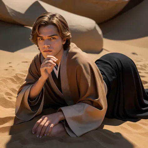 Anakin sentado em mustafa com obi Wan mort