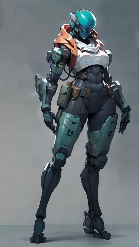 Masterpiece, High quality, ((character concept art)), ((character design sheet, same character))

a futuristic-looking female military commander, wearing a ((kevlar helmet)) and is dressed in ((turquoise suit)), holding weapon, holding gun, wearing epTacti...