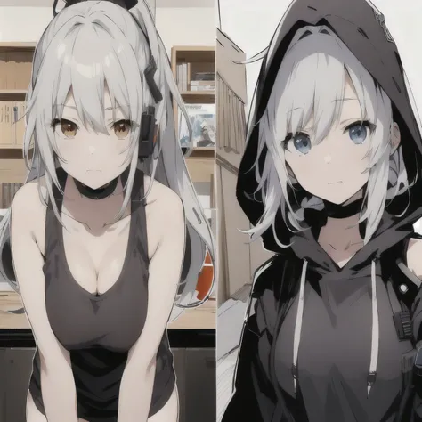 anime characters of a woman with long hair and a hoodie, girls frontline style, from girls frontline, kantai collection style, in an anime style, modern anime style, realistic anime art style, anime girl in real life, anime art style, subtle anime style, a...