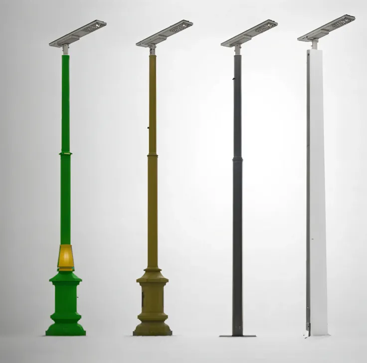 a close up of a street light with a pole and a pole with a light on it, lampposts, lamp posts, street lighting, street lamps, streetlamps, modeled lighting, street lamp, street lights, streetlights, raytraced lighting, streetlamp, volumetric outdoor lighti...