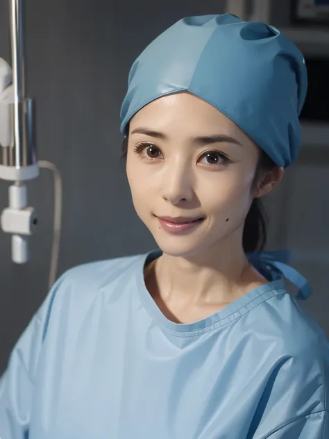 (best quality,highres:1.2),ultra-detailed,(realistic:1.37) 1girl,wearing long-sleeved surgical gown,wearing a surgical mask,wear...