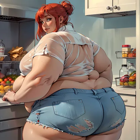 (masterpiece, best quality, highres, detailed, realistic:1.3), bryce dallas howard, (ussbbw:1.2), (fatblob:1.2), (morbidly obese...