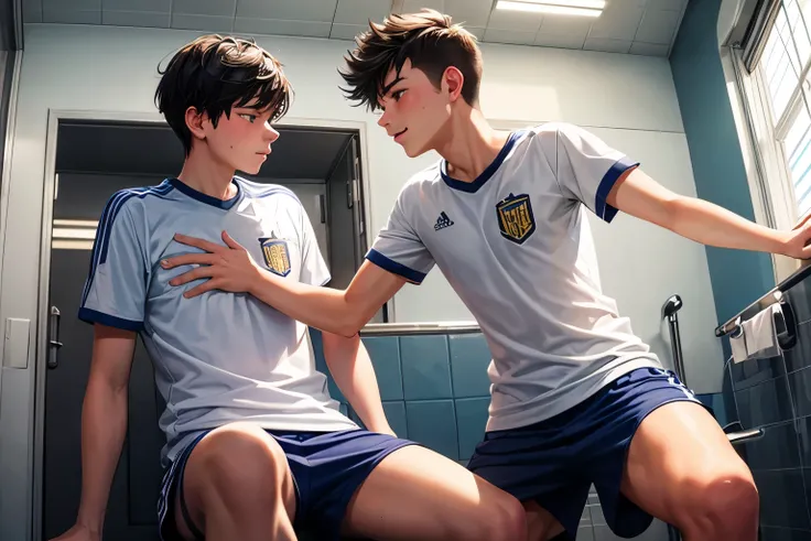 There are several 16-year-old boys from the soccer team having gay sex in the school showers