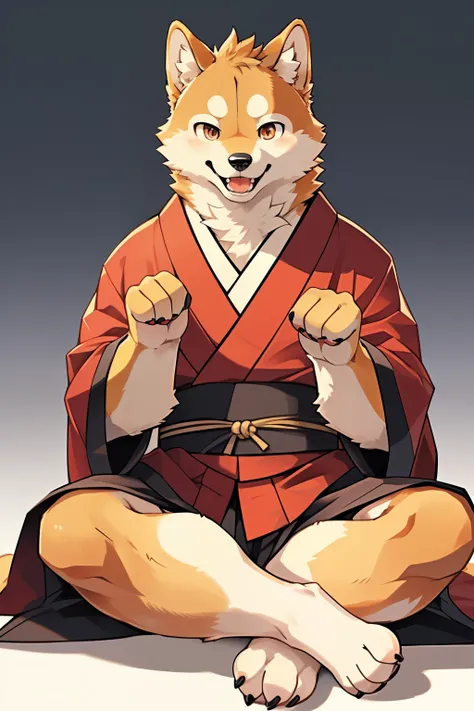 Give me a captivating cartoon character image with a distinctly Japanese look and a Shiba Inu head.

(By MizukiSensei, by YoshitakaAkeyo, by AkikazuKawaii, best quality, masterpiece, perfect anatomy, detailed picture,
Male character, Name: Ryo,
Japanese st...