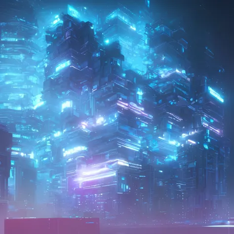 futuristic city with tall towers in the fog, 3 d レンダリングのbeeple, cyberpunk architecture, by beeple, beeple風に, cyberpunk buildings...