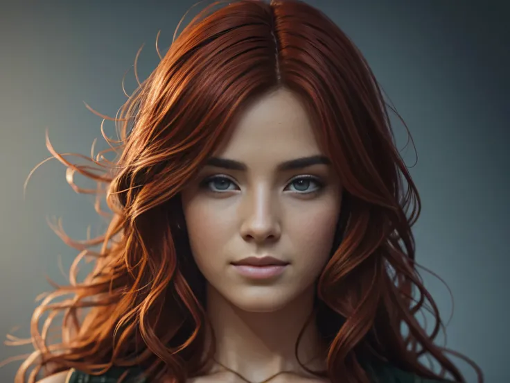 woman (redhead,  half long curly hair), masterpiece, best quality, highest quality, cinematic lighting, (volumetric lighting), extremely detailed CG unity 8k wallpaper, focused, 8k wallpaper, 4k wallpaper, extremely detailed, ultra realistic, photorealisti...