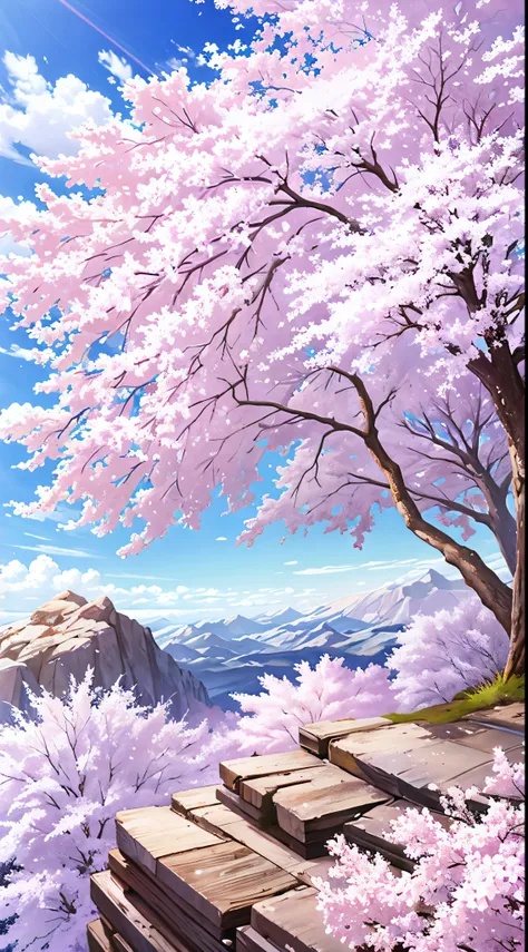 octane, No Man, sky, scenery, Outdoors, Cloud, tree, rock music, day, Blue sky, Cherry blossoms, Grass, Cloudy sky, Mountain