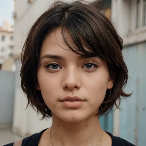 Un chico con cabello gris y ojos azules y rojos