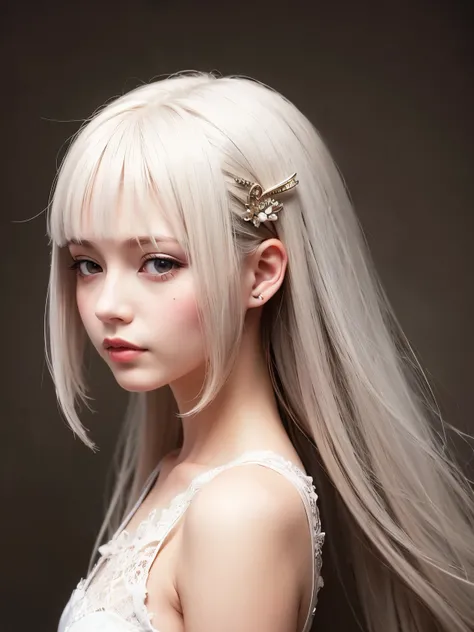 masterpiece, best quality, ultra-detailed, illustration,, 1girl, white hair, ultra realistic