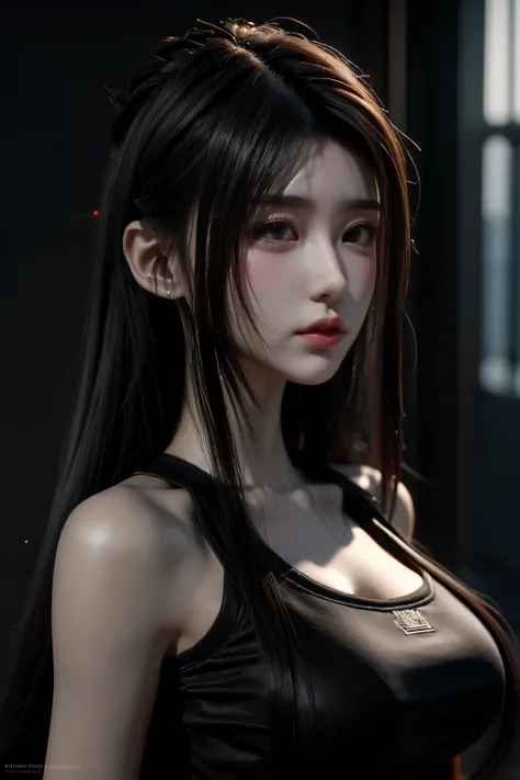 Masterpiece,Game art,The best picture quality,Highest resolution,8K,(Portrait),Unreal Engine 5 rendering works,(Digital Photography),((Portrait Feature:1.5)),
20 year old girl,Short hair details,With long bangs,(The red eye makeup is very meticulous),(With...