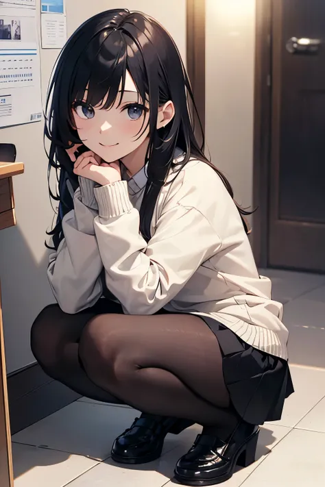 20 year old female、very pretty、OL、While working in the office、Front facing、Close-up、squatting in the hallway、picking up dropped documents、(official art、highest quality、unity 8k wallpaper、32K、masterpiece、Super detailed、ultra high resolution、realistic、Photor...