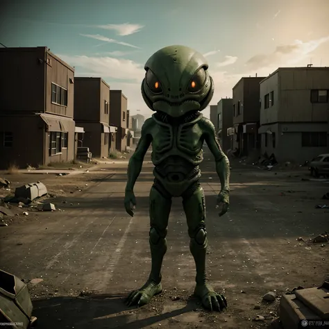 Creature post apocalypse alien cartoon green