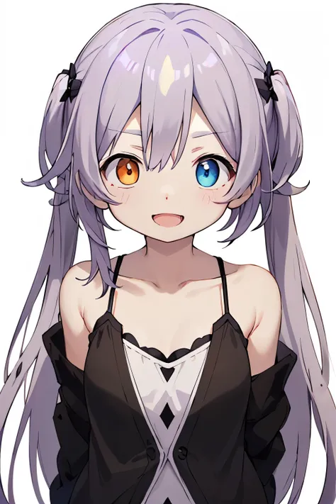 white background、Solid white background、blank background、symmetrical person、standing、arms behind back、 fold your hands behind your back、Upper body photographed from the front,(high quality, Breathtaking),(delicate eyes, perfect face)solo, Light blue point ...
