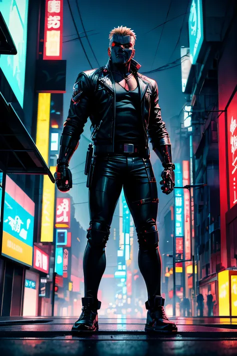 "A futuristic world where a cyborg assassin, modeled after the iconic terminator, roams the neon-lit streets of Tokyo, seeking out its targets with deadly precision."