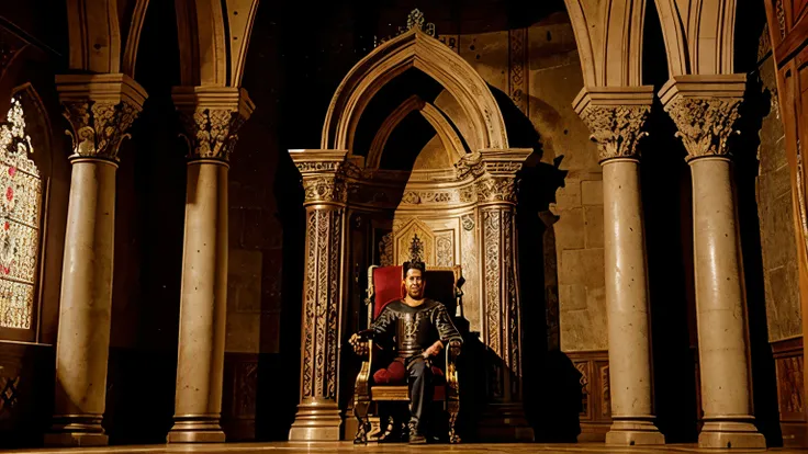 Medieval throne room, where the king sits on his throne.