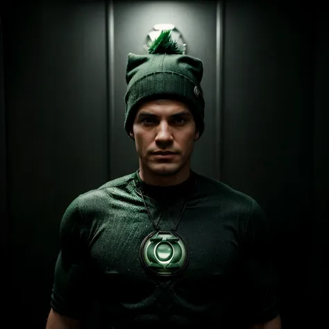 MEN Green Lantern DC character wearing winter hat