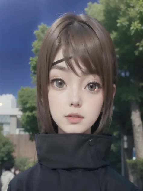 a close up of a person with brown hair and a black coat, as an anime character, in an anime, todays featured anime still, in the anime film, anime visual of a cute girl, anime visual of a young woman, 2 0 1 9 anime screenshot, female anime character, watar...