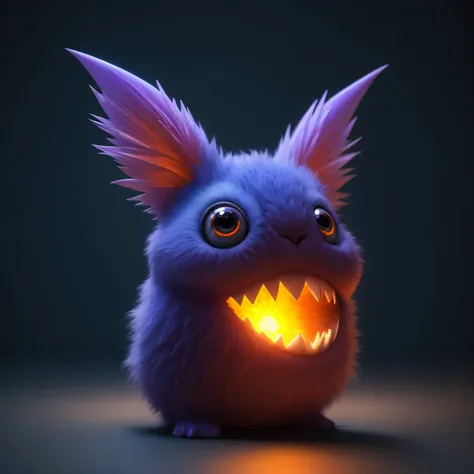 Generate a high-quality 3D image of cute monsters using advanced rendering and modeling techniques. Use the following software for creation: 3DS Max, SketchUp, SolidWorks, AutoCAD, Blender, Vectary, MeshMixer, and Unreal Engine 5. Apply photon mapping, rad...