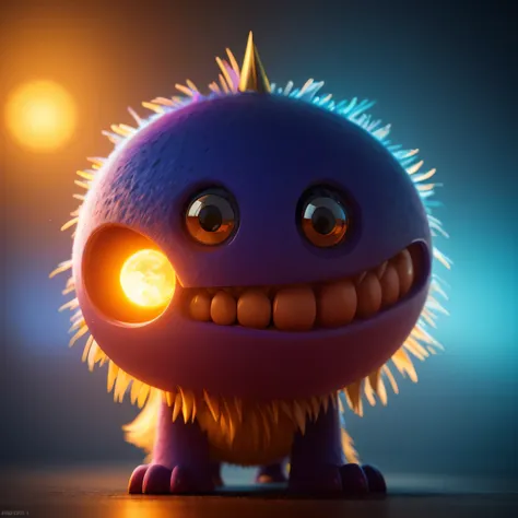 generate a high-quality 3d image of cute monsters using advanced rendering and modeling techniques. use the following software f...