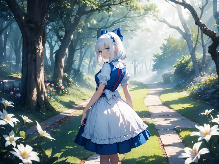 Alice in Wonderland,white hair,