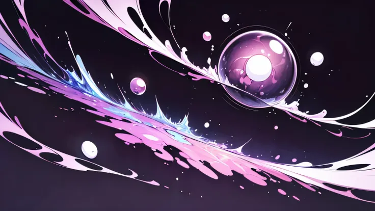 ((Masterpiece)), (Anime:1.3), ((best quality)), (abstract art:1.5), (High Definition), (pale purple), wide shot, (Big soap bubbles), ((erotic atmosphere)), (simple dark background:1.6), landscape, (Beautiful),