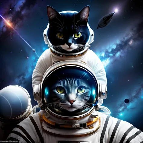 A captivating image of a astronaut cat, (anthropomorphic: 1.2), (space suit: 1.5), (intricate details), HDR, (starry background: 1.1), cinematic shot, (high contrast: 1.3), centered

A mesmerizing portrait of a astronaut cat,
with a meticulously crafted sp...