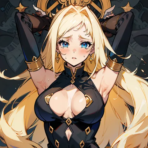 (animesque:1.3), (dark room background), Extreme refinement, 1girl in、long blonde hair, sexy, scared look, crying, tight outfit, ripped dress, bunny girl outfit, ripped outfit, lewd, shoujo, 2000’s anime style ( body) (large breasts)
